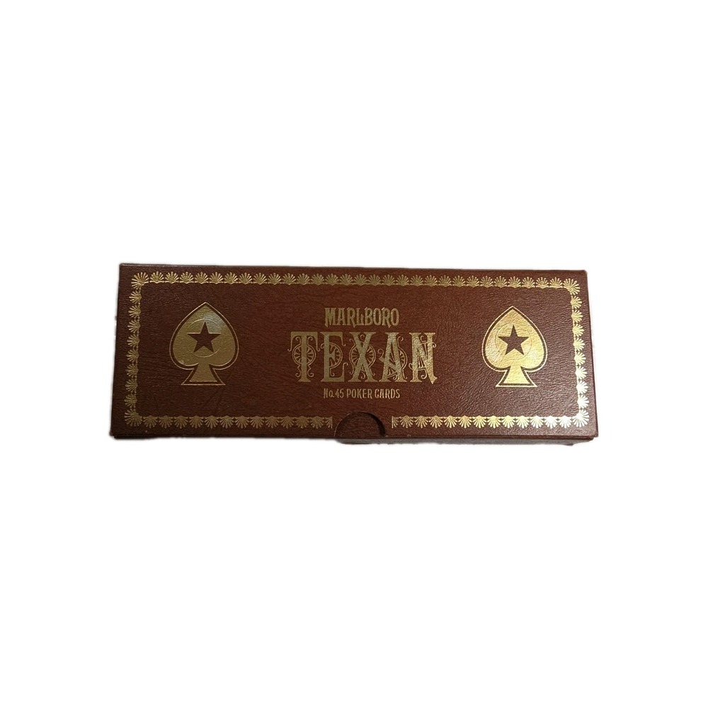 Marlboro Texan No. 45 Poker Playing Cards Vintage 2 Deck Set Collection Case